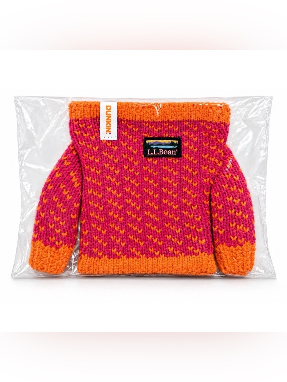 Dunkin Donuts x L.L. Bean Knit Sweater Cup Sleeve Koozie 2026 Limited Edition